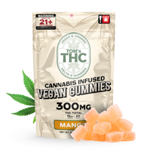 Tom's THC Gummies | Mango | 15mg Per Piece | 300MG Per Bag